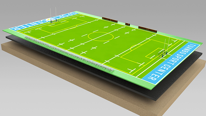 幼兒足球場(chǎng)人工草坪運(yùn)動(dòng)系統(tǒng)-草絲選用C型單絲，柔軟舒適，挺直度佳,安全環(huán)保的PU背膠(圖文)
