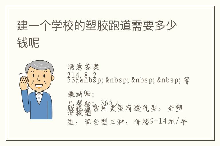 建一個學(xué)校的塑膠跑道需要多少錢呢