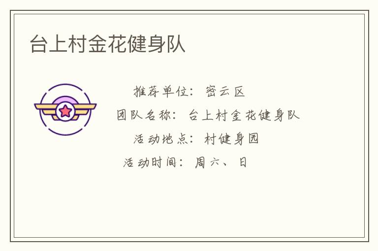 臺上村金花健身隊