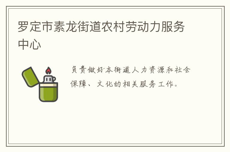羅定市素龍街道農(nóng)村勞動力服務(wù)中心