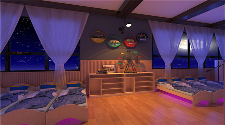 南方幼兒園室內(nèi)整體設計：現(xiàn)代幼兒園寢室