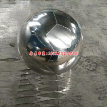 不銹鋼足球雕塑，不銹鋼體育器材雕塑